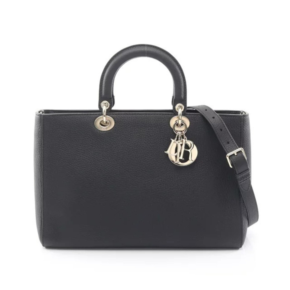 Christian Dior Sire Handbag Leather Black